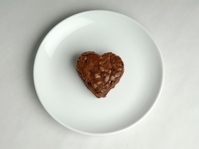 Chocolate brownie heart