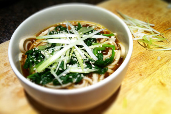 Udon Noodle Soup with Scallions